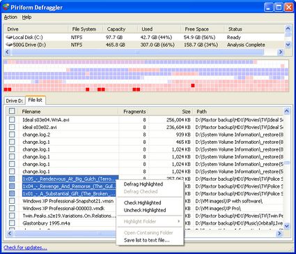 Deframmentare un singolo file per volta con Defraggler
