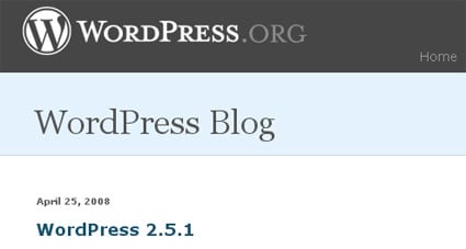 Wordpress Aggiornamento 2.5.1 Sicurezza
