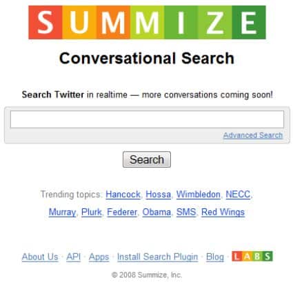Summize Motore di Ricerca Conversazionale per Twitter