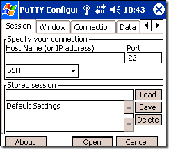 PocketPutty il client SSH per Windows Mobile