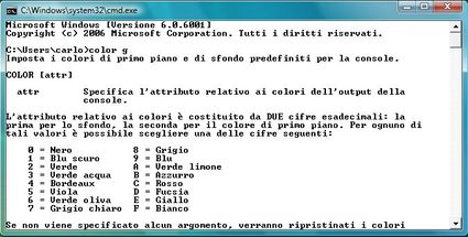 Come cambiare colore alla shell di comando di Windows CMD