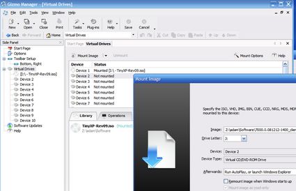 Gizmo Drive per montare e gestire immagini ISO, BIN e VHD