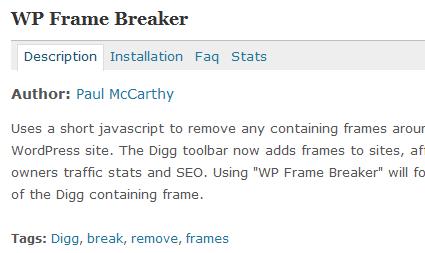 Interessante plugin WordPress per rompere e rimuovere i frame