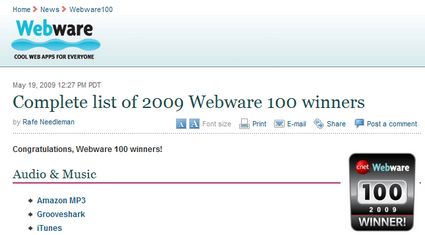 I 100 vincitori del Webware cnet 2009