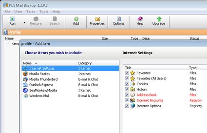 Backup e restore dei profili di IE, Firefox, Outlook Express e Windows Mail in un click Backup e restore dei profili di IE, Firefox, Outlook Express e Windows Mail in un click