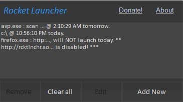 Rocket Launcher il cron di Windows