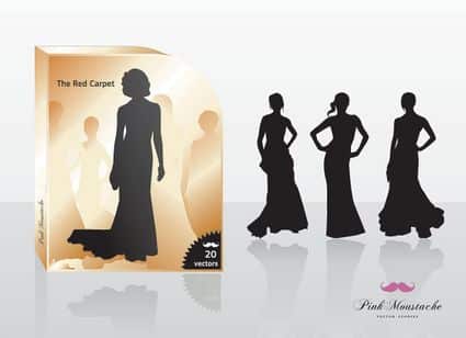 Illustrator Vectors: silhouettes al red carpet