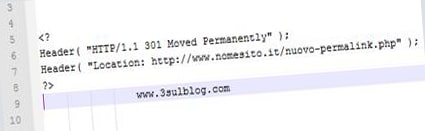 Redirect permanente HTTP 301 in php