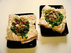 Cestino di Pasta sfoglia con uova sode in insalata